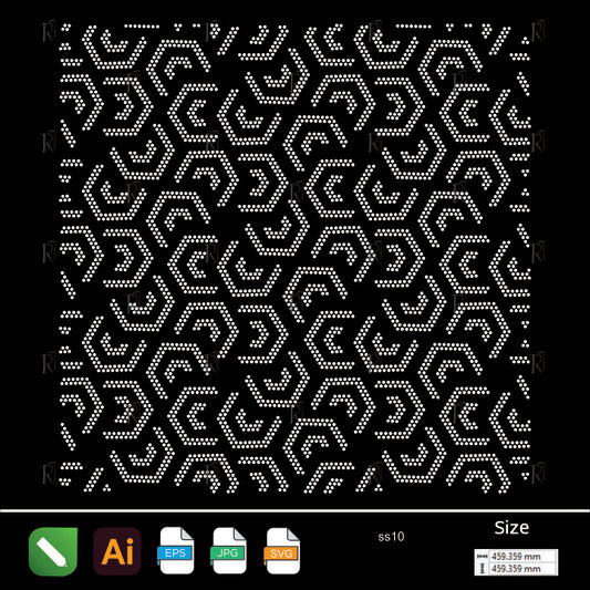 Honeycomb Maze Rhinestone Pattern – Premium Rhinestone Design by Rhinestone1