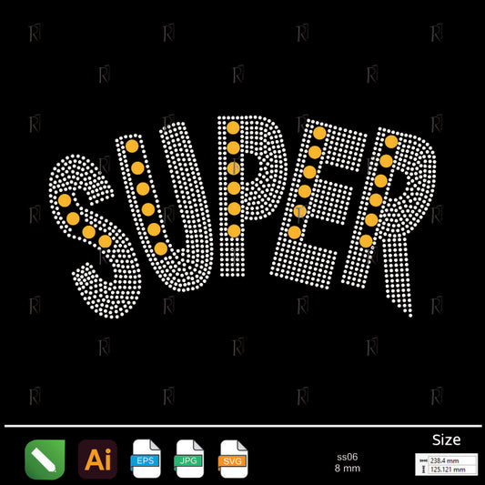 Super Bold Text Rhinestone – Premium Rhinestone Design by Rhinestone1