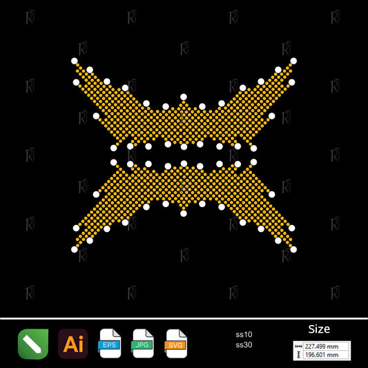 Golden Bold Mask – Premium Rhinestone Design by Rhinestone1