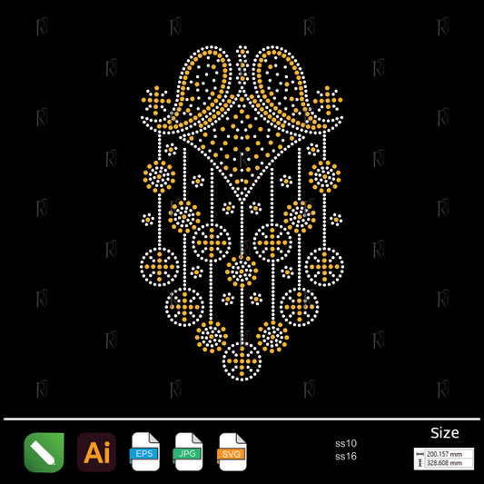Golden Cascade Pendant Rhinestone – Premium Rhinestone Design by Rhinestone1