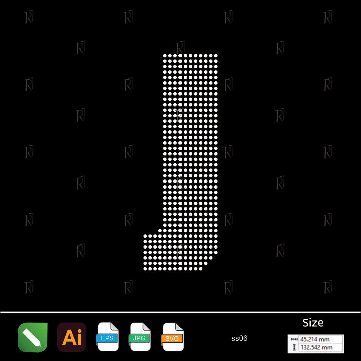 Rhinestone Letter J Bold – Premium Rhinestone Design by Rhinestone1