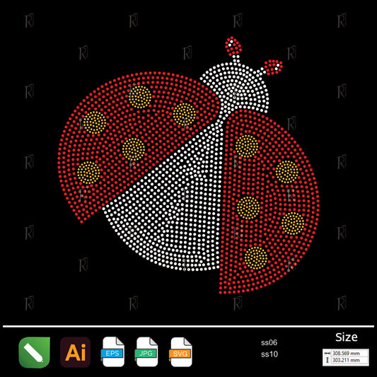 Ladybug Rhinestone Design1 – Premium Rhinestone Design by Rhinestone1