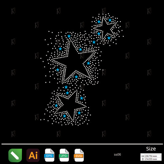 Shooting Star Cluster Rhinestone – Premium Rhinestone Design by Rhinestone1