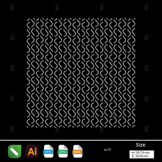 Wavy Chain Rhinestone Pattern – Premium Rhinestone Design by Rhinestone1