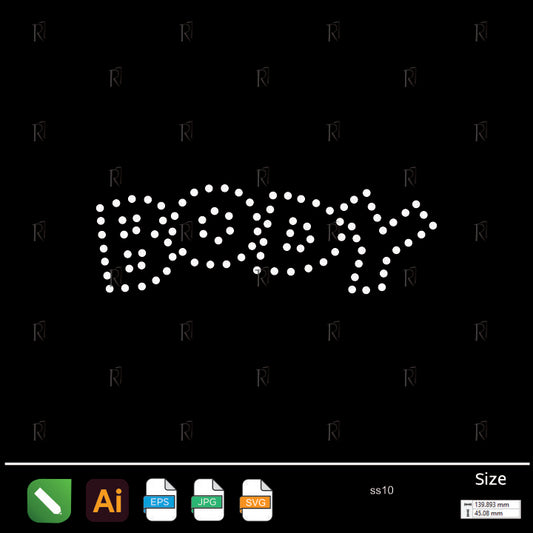BODY Text Rhinestone – Premium Rhinestone Design by Rhinestone1