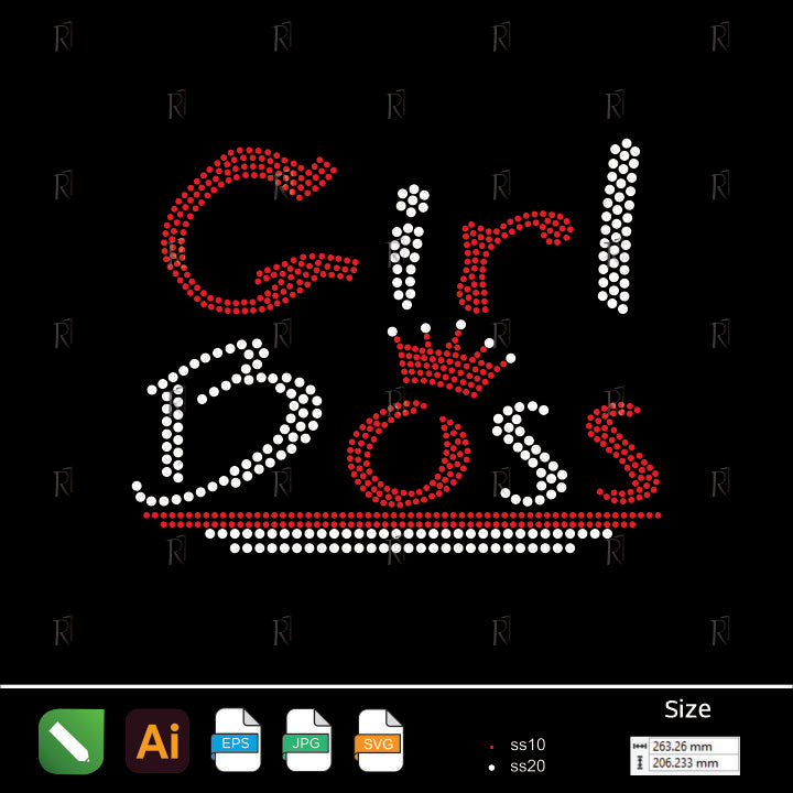 Girl Boss Rhinestone Design – Premium Rhinestone Design by Rhinestone1