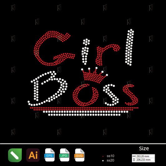 Girl Boss Rhinestone Design – Premium Rhinestone Design by Rhinestone1