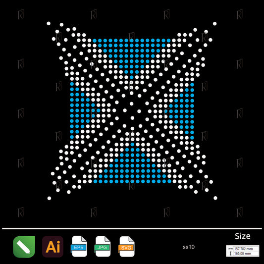 Geometric X Matrix Rhinestone – Premium Rhinestone Design by Rhinestone1