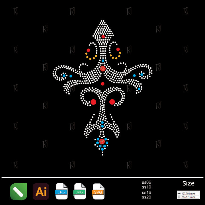 Regal Fleur Emblem Rhinestone – Premium Rhinestone Design by Rhinestone1