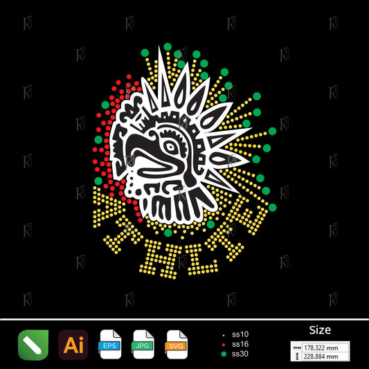 Tribal Eagle Athlete Rhinestone – Premium Rhinestone Design by Rhinestone1