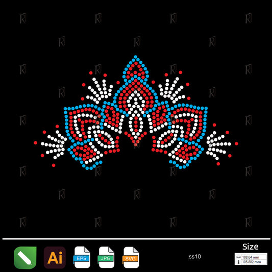 Regal Crown Motif Rhinestone – Premium Rhinestone Design by Rhinestone1
