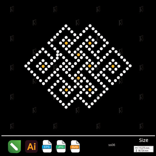 Interlocked Square Maze Rhinestone – Premium Rhinestone Design by Rhinestone1