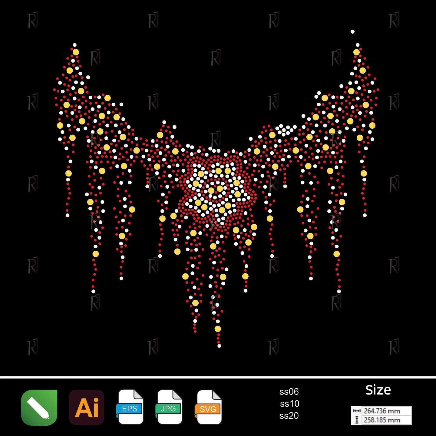 Cascading Floral Luxe – Premium Rhinestone Design by Rhinestone1
