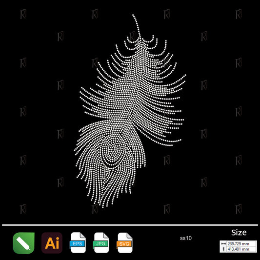 Elegant Feather Flow Rhinestone – Premium Rhinestone Design by Rhinestone1