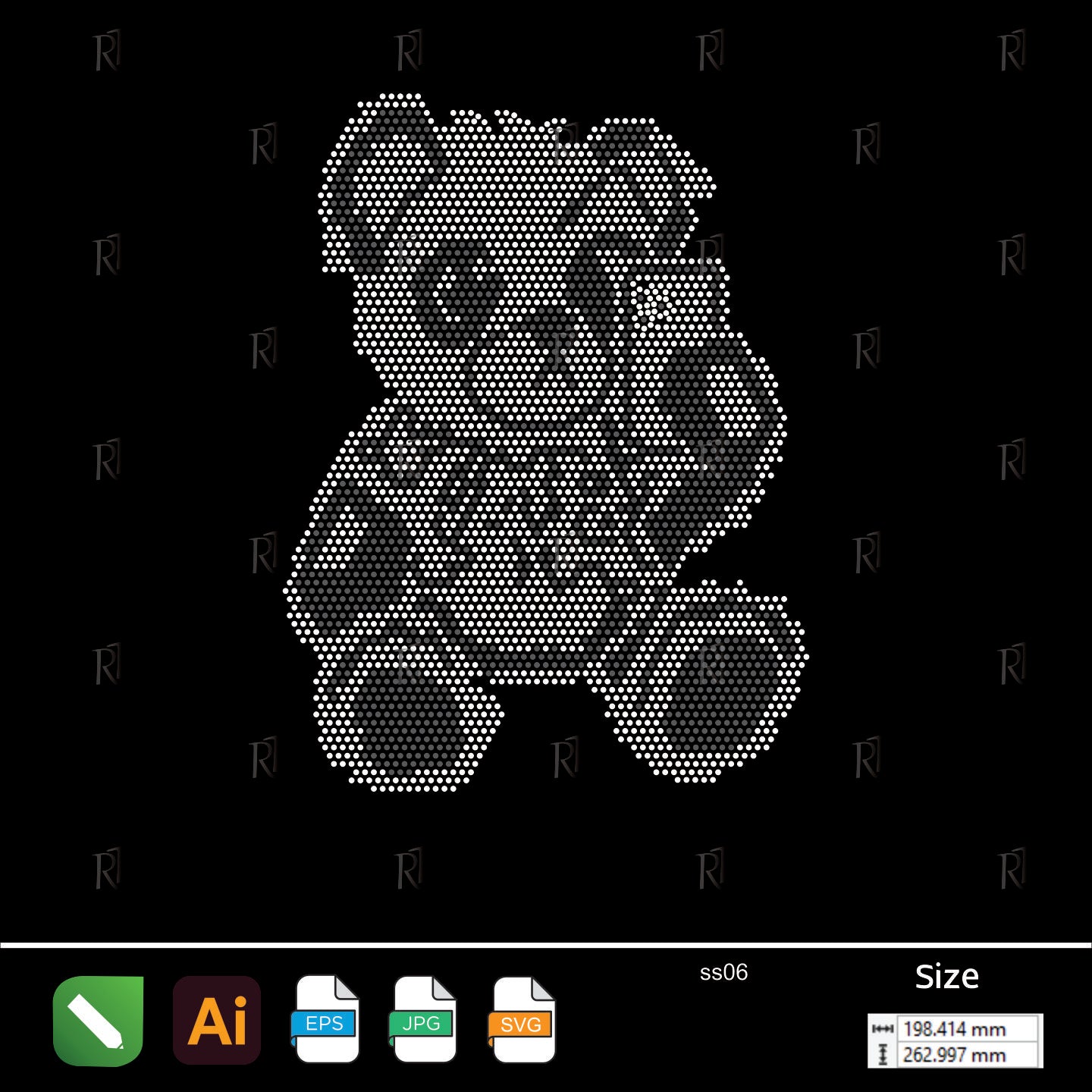 Honeycomb Teddy Bear – Premium Rhinestone Design by Rhinestone1