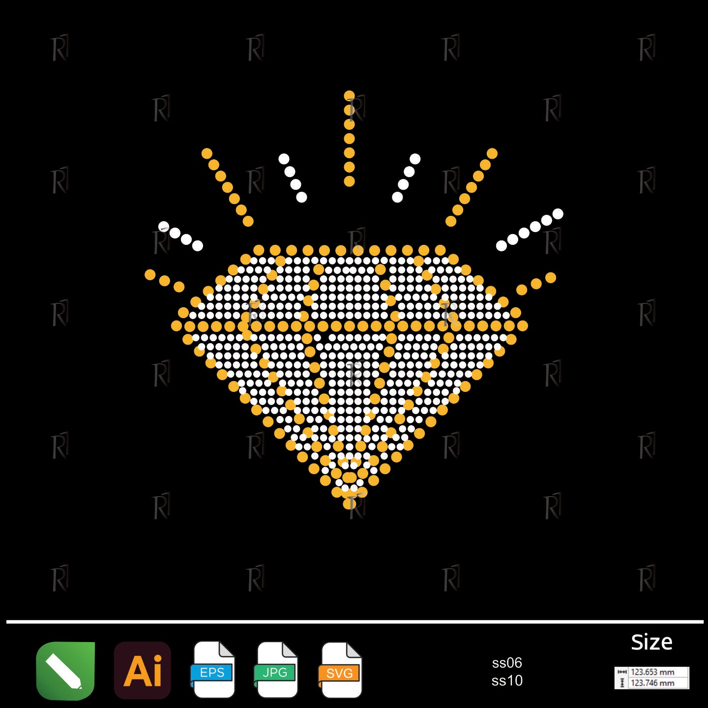 Sparkling Diamond Gem Rhinestone – Premium Rhinestone Design by Rhinestone1