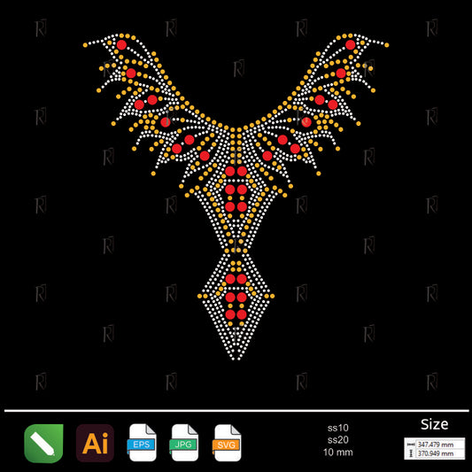 Royal Winged Collar Rhinestone – Premium Rhinestone Design by Rhinestone1