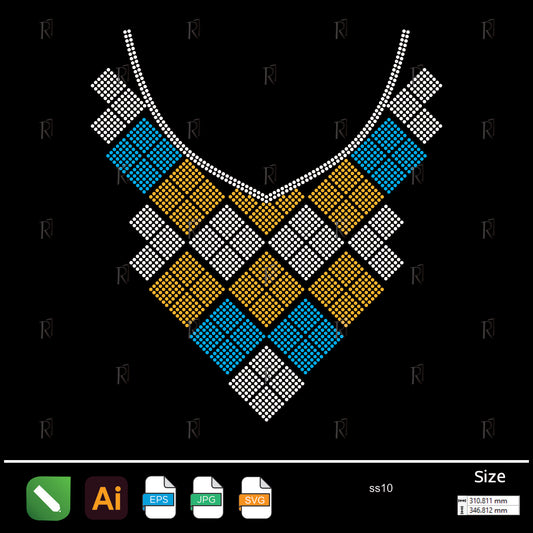 Tribal Mosaic Collar Rhinestone – Premium Rhinestone Design by Rhinestone1