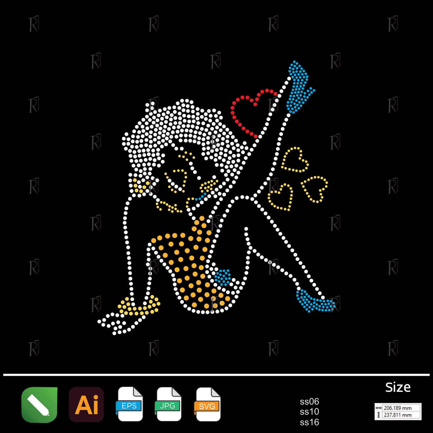 Flirty Diva Pop Art Rhinestone – Premium Rhinestone Design by Rhinestone1