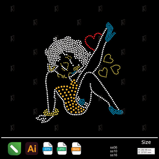 Flirty Diva Pop Art Rhinestone – Premium Rhinestone Design by Rhinestone1