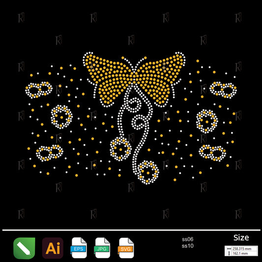 Garden Butterfly Rhinestone – Premium Rhinestone Design by Rhinestone1
