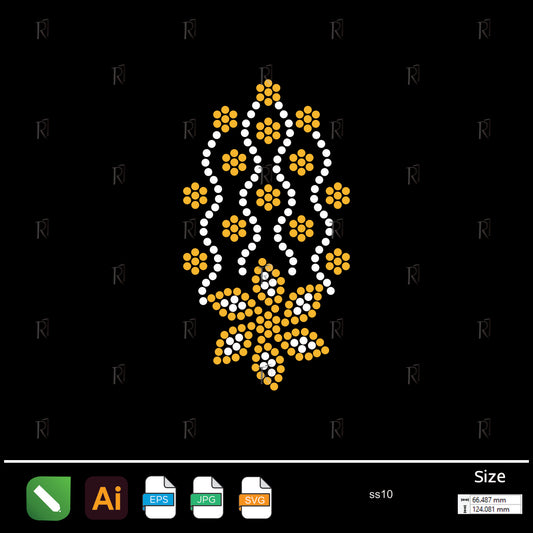Wavy Floral Chain Rhinestone – Premium Rhinestone Design by Rhinestone1