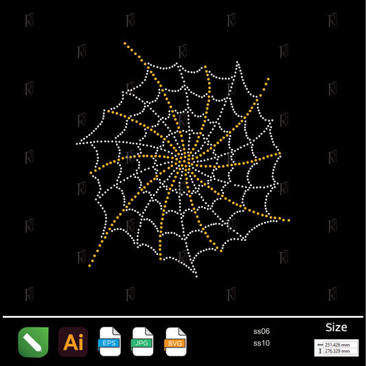 Spider Web Burst Rhinestone – Premium Rhinestone Design by Rhinestone1