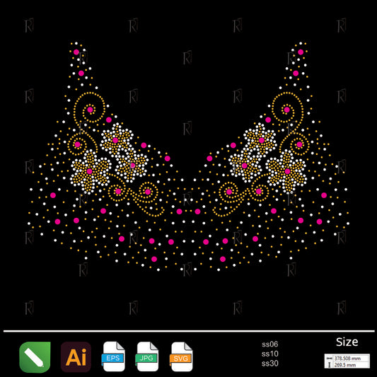 Floral Glam Rhinestone – Premium Rhinestone Design by Rhinestone1