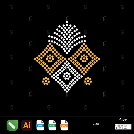 Diamond Tribal Motif Rhinestone – Premium Rhinestone Design by Rhinestone1
