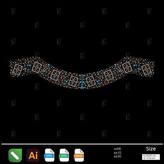 Geometric Star Border Rhinestone – Premium Rhinestone Design by Rhinestone1