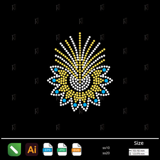 Celebration Burst Rhinestone Motif – Premium Rhinestone Design by Rhinestone1