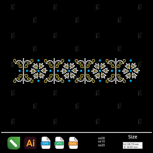 Golden Bloom Borders – Premium Rhinestone Design by Rhinestone1