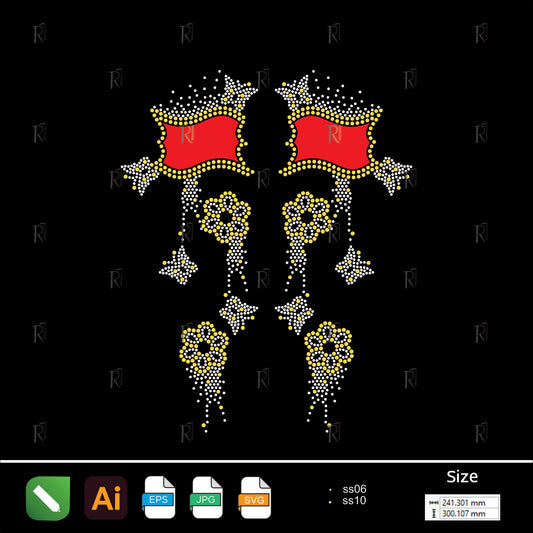 Royal Banner Drop Rhinestone – Premium Rhinestone Design by Rhinestone1