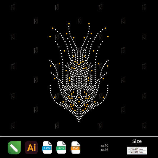 Golden Flame Rhinestone – Premium Rhinestone Design by Rhinestone1