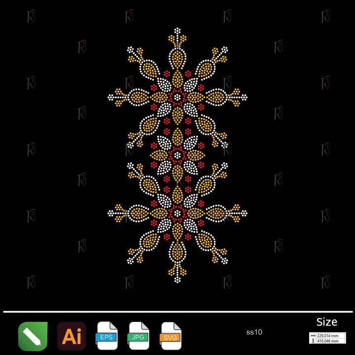Royal Floral Strip Rhinestone – Premium Rhinestone Design by Rhinestone1