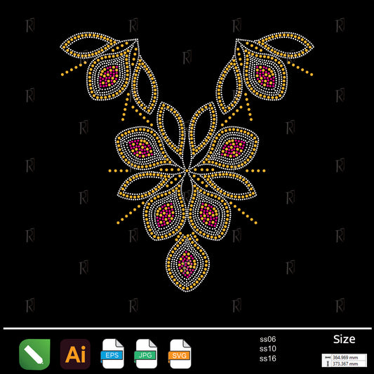 Royal Floral Necklace Rhinestone – Premium Rhinestone Design by Rhinestone1