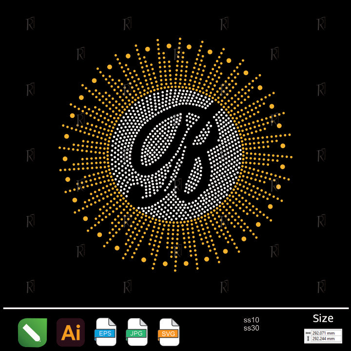 Radiant Letter B Rhinestone – Premium Rhinestone Design by Rhinestone1