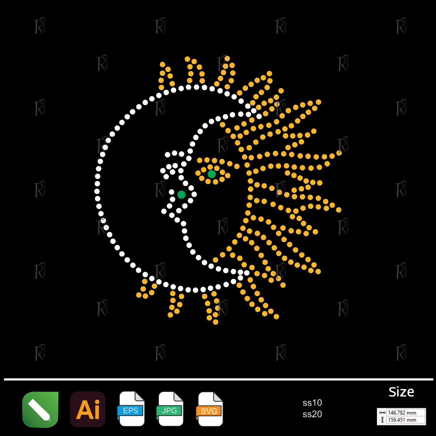 Sun & Moon Harmony Rhinestone – Premium Rhinestone Design by Rhinestone1
