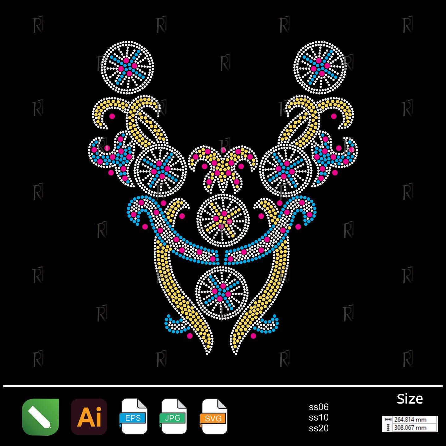 Regal Medallion Collar Rhinestone – Premium Rhinestone Design by Rhinestone1