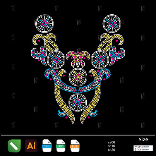Regal Medallion Collar Rhinestone – Premium Rhinestone Design by Rhinestone1