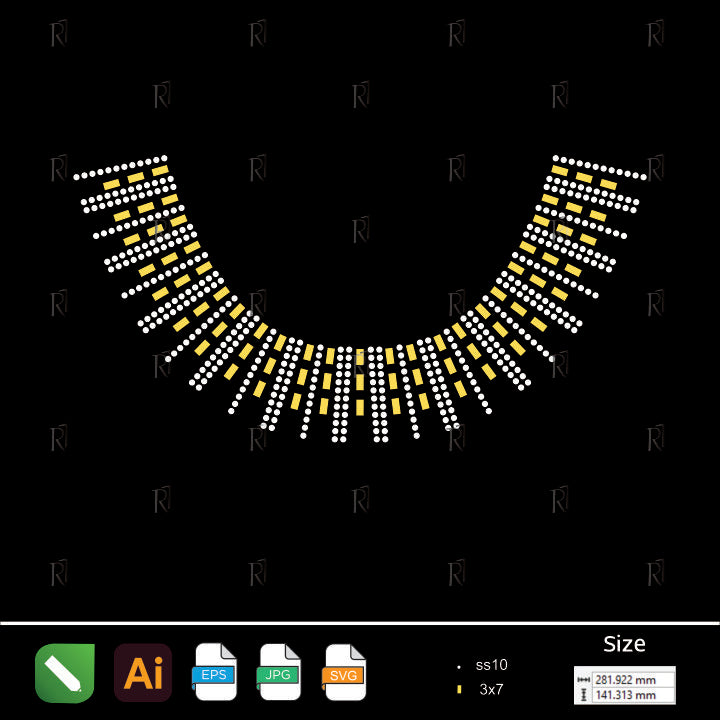 Radiant Lines Rhinestone Collar – Premium Rhinestone Design by Rhinestone1