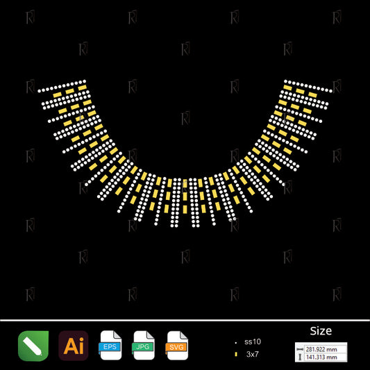 Radiant Lines Rhinestone Collar – Premium Rhinestone Design by Rhinestone1