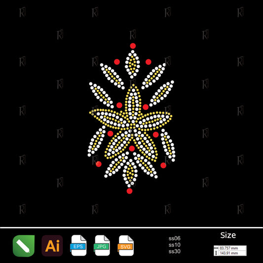 Golden Bloom Accent – Premium Rhinestone Design by Rhinestone1