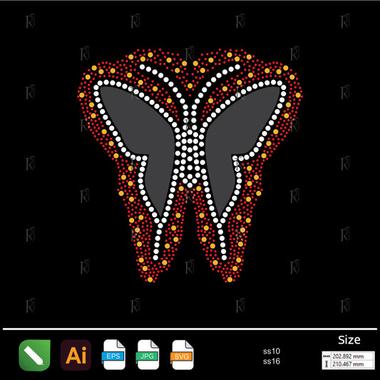 Flame Butterfly Rhinestone Pattern – Premium Rhinestone Design by Rhinestone1