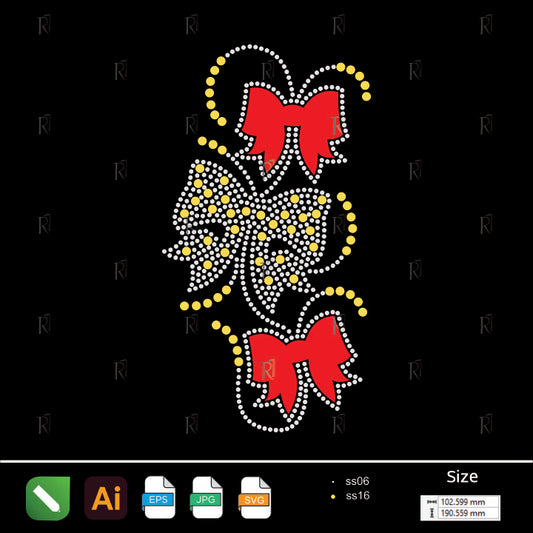 Chic Ribbon Trio – Premium Rhinestone Design by Rhinestone1