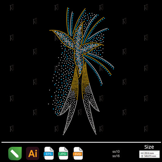 Shooting Star Burst Rhinestone – Premium Rhinestone Design by Rhinestone1
