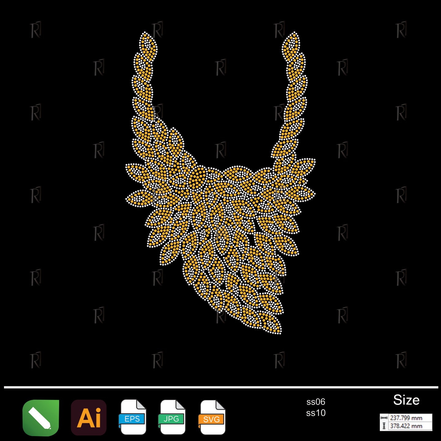 Golden Leaf Necklace Rhinestone – Premium Rhinestone Design by Rhinestone1