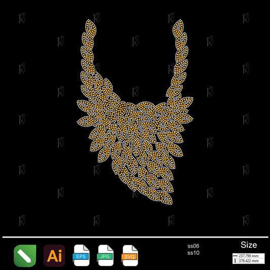 Golden Leaf Necklace Rhinestone – Premium Rhinestone Design by Rhinestone1
