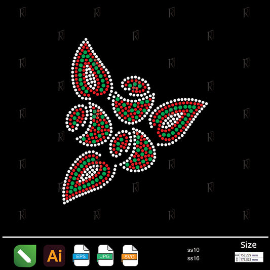 Mini Leaf Cluster Rhinestone – Premium Rhinestone Design by Rhinestone1