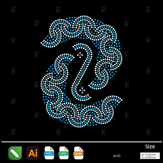 Spiral Ocean Wave Rhinestone – Premium Rhinestone Design by Rhinestone1